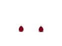 18ct White Gold Pear Shape Ruby Solitaire Earrings