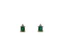 18ct Yellow Gold Emerald & Diamond Stud Earrings