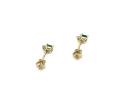 18ct Yellow Gold Emerald & Diamond Stud Earrings