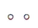 18ct White Gold Multi Sapphire Stud Earrings