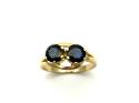 14ct Yellow Gold Sapphire 2 Stone Ring