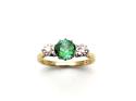 18ct Green Tourmaline & Diamond Ring