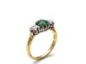 18ct Green Tourmaline & Diamond Ring