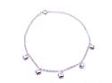 Silver 5 Heart Charm Anklet