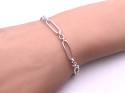 Silver Paperclip Link Bracelet 7.5 Inch