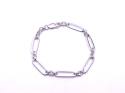 Silver Paperclip Link Bracelet 7.5 Inch