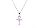 Silver CZ Ankh Necklet 18 Inch