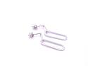 Silver Paperclip Drop Stud Earrings