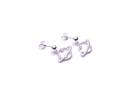 Silver CZ Planet & Stars Drop Earrings 17x15mm