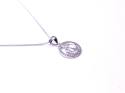 Silver Anchor CZ Circle Pendant & Chain 18 Inch