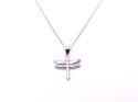 Silver Dragonfly CZ Pendant & Chain 18 Inch