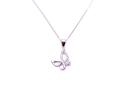 Silver CZ Butterfly Pendant & Chain 18 Inch