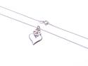 Silver Heart & Flower Pendant & Chain 18 Inch