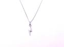 Silver CZ Lightening Pendant & Chain 18 Inch