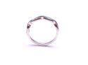 Silver Blue Enamel Chain Link Ring Size O