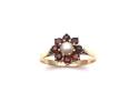 9ct Garnet & Pearl Cluster Ring