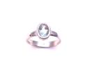 Silver Blue Topaz Solitaire Ring