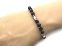 Stainless Steel Bracelet With Lava Stone Beads