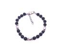 Stainless Steel Bracelet With Lava Stone Beads