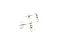 Silver CZ Cross Stud Earrings 10x7mm