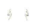 Silver CZ Lightening Earrings 15x5mm