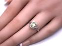 9ct White Gold Peridot & Diamond Halo Ring