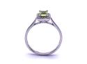 9ct White Gold Peridot & Diamond Halo Ring