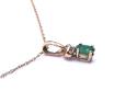 9ct Emerald & Diamond Pendant & Chain