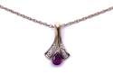 9ct Yellow Gold Ruby & Diamond Pendant