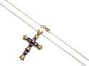 9ct Yellow Gold Amethyst & CZ Pendant