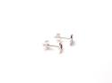 Silver Pink Enamel Star Earrings 7x7mm