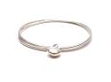 Silver Double Bangle Heart Charm 66mm