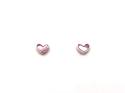 Silver Pink Mother Of Pearl Heart Earrings 7x7mm