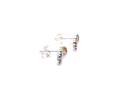 Silver Rainbow Multi CZ Earrings 10mm