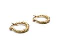 9ct Yellow Gold Bamboo Hoop Earrings