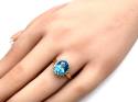 9ct Blue Topaz & Diamond Ring