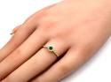 9ct Yellow Gold Emerald & Diamond Halo Ring