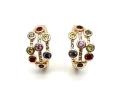 9ct Yellow Gold Multi Sapphire Hoop Earrings