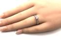 9ct White Gold Pink C.Z Solitaire Ring