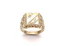 9ct Yellow Gold Diamond Signet Ring