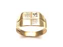 9ct Yellow Gold Diamond Signet Ring