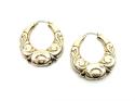 9ct Yellow Gold Patterned Hoop Earrings