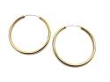 9ct Yellow Gold Plain Hoop Earrings