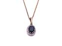 9ct Sapphire & Diamond Pendant & Chain