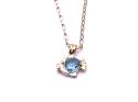 18ct Blue Topaz Pendant & Chain