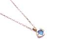 18ct Blue Topaz Pendant & Chain