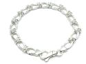 Silver Double Link Fancy Bracelet 7.5 Inch