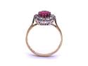 14ct Gold Synethic Ruby & CZ Ring