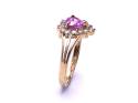 9ct Yellow Gold Pink CZ Heart Ring