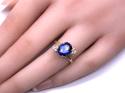 14ct Synthetic Sapphire & CZ Ring